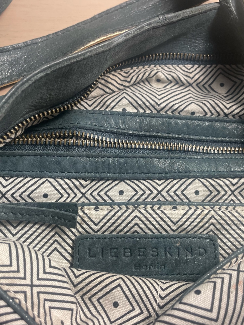 Liebeskind green suede Leather Satchel